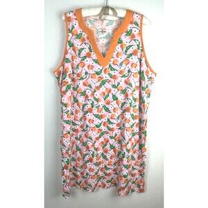 Lands End Draper James Cherry Floral Cotton Swim Cover Up Dress Size 2X